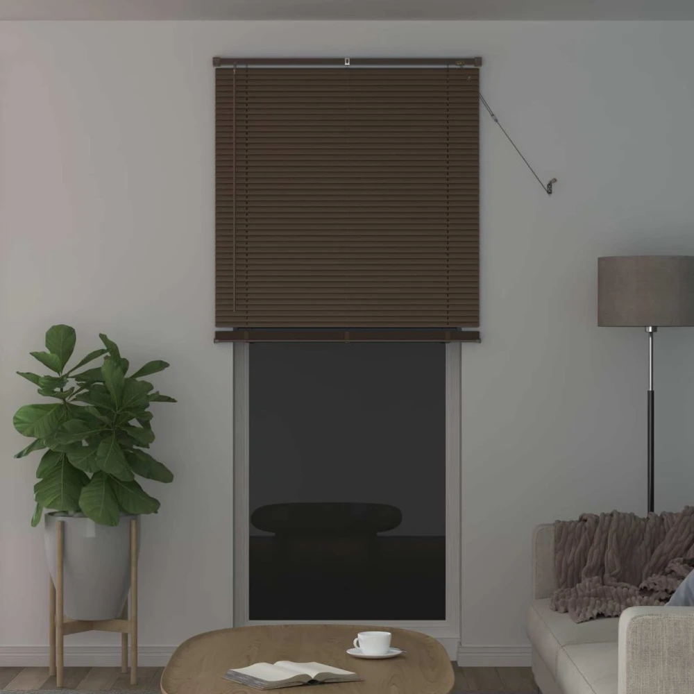 Venecijos žaliuzės Tamsiai ruda su raštu 213 x 80 cm 25 mm PVC