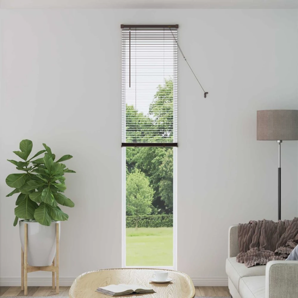 Venecijos žaliuzės Tamsiai ruda su raštu 213 x 60 cm 25 mm PVC