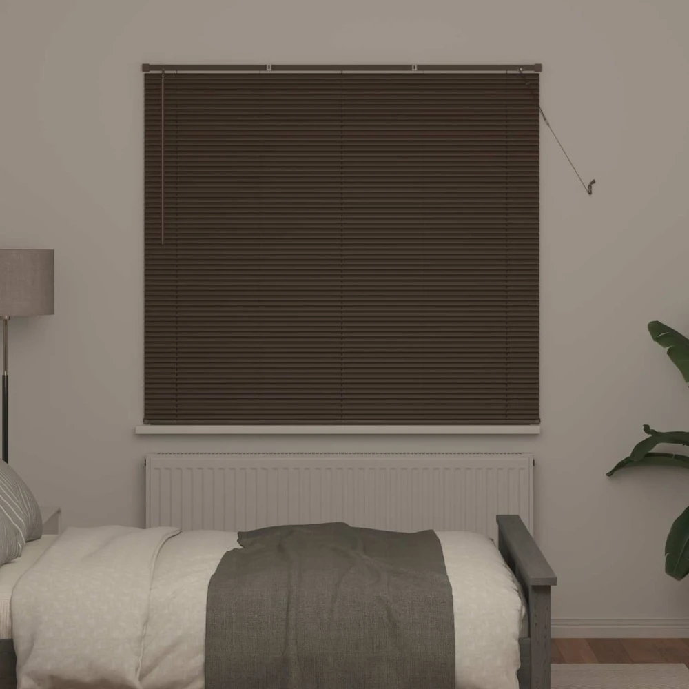 Venecijos žaliuzės Tamsiai rudas 160 x 150 cm 25 mm PVC