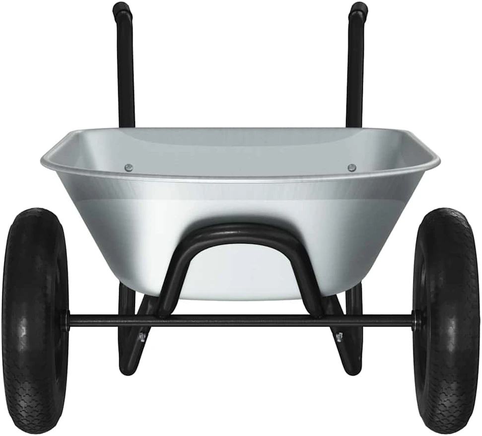 Vežimėlis Sidabrinė ir juoda 80 L 120 kg Galvanizuotas plienas