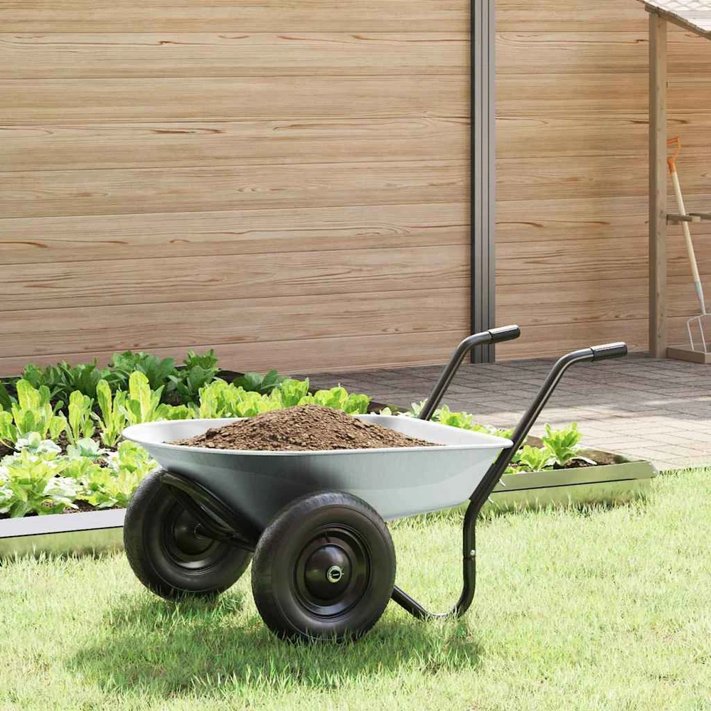 Vežimėlis Sidabrinė ir juoda 80 L 120 kg Galvanizuotas plienas