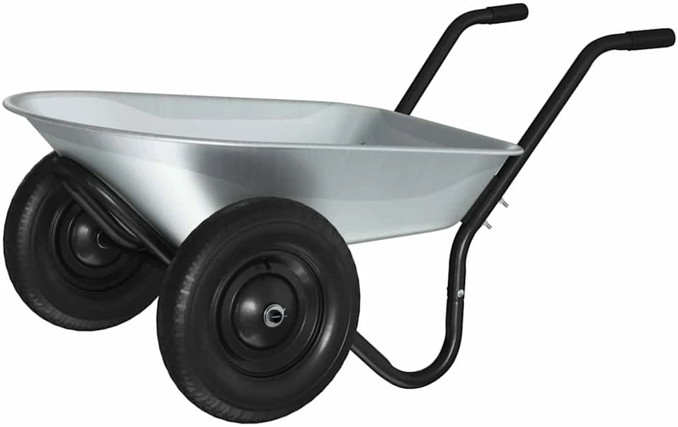Vežimėlis Sidabrinė ir juoda 80 L 120 kg Galvanizuotas plienas