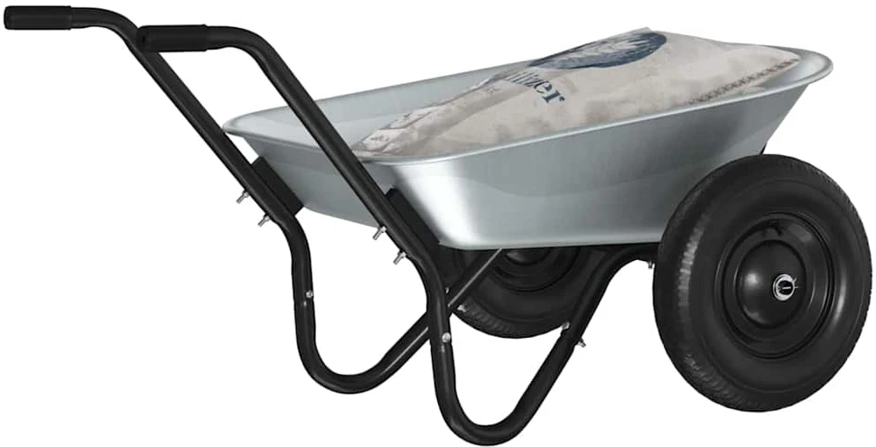 Vežimėlis Sidabrinė ir juoda 80 L 120 kg Galvanizuotas plienas