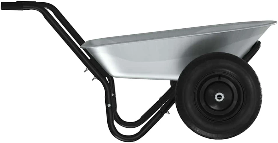 Vežimėlis Sidabrinė ir juoda 80 L 120 kg Galvanizuotas plienas