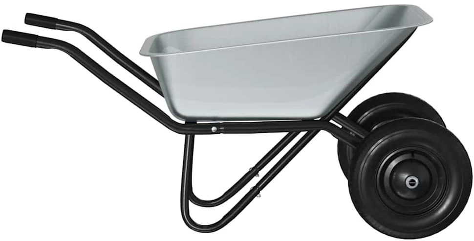 Vežimėlis Sidabrinė ir juoda 80 L 120 kg Galvanizuotas plienas