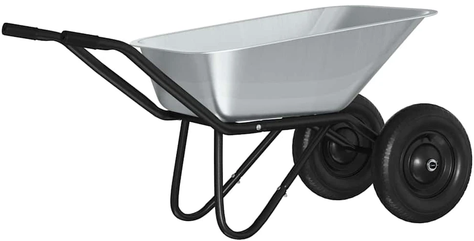 Vežimėlis Sidabrinė ir juoda 80 L 120 kg Galvanizuotas plienas