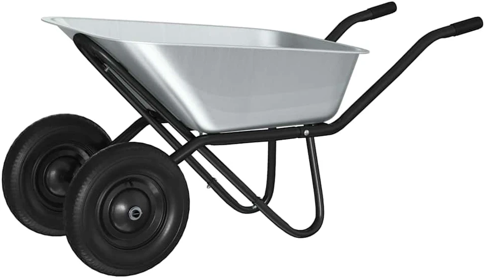 Vežimėlis Sidabrinė ir juoda 80 L 120 kg Galvanizuotas plienas