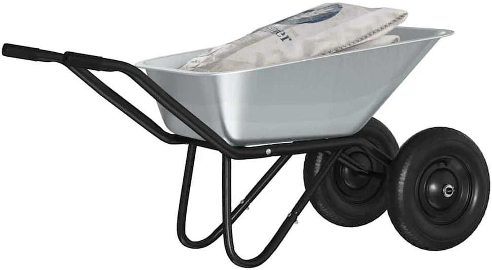 Vežimėlis Sidabrinė ir juoda 80 L 120 kg Galvanizuotas plienas