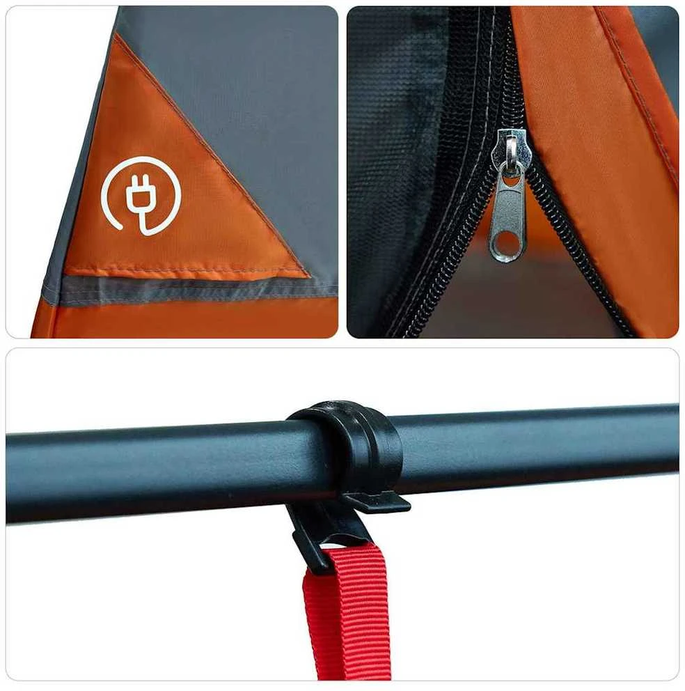 Vidinė palapinė Pilka ir oranžinė 280 x 220 x 176 cm tafta