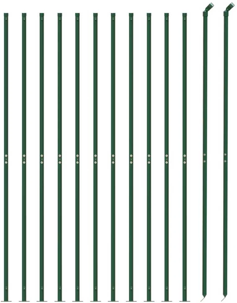 Vielinė tinklinė tvora su flanšais, žalios spalvos, 2,2x25m