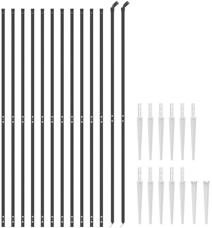 Vielinė tinklinė tvora su smaigais, antracito spalvos, 1,6x25m