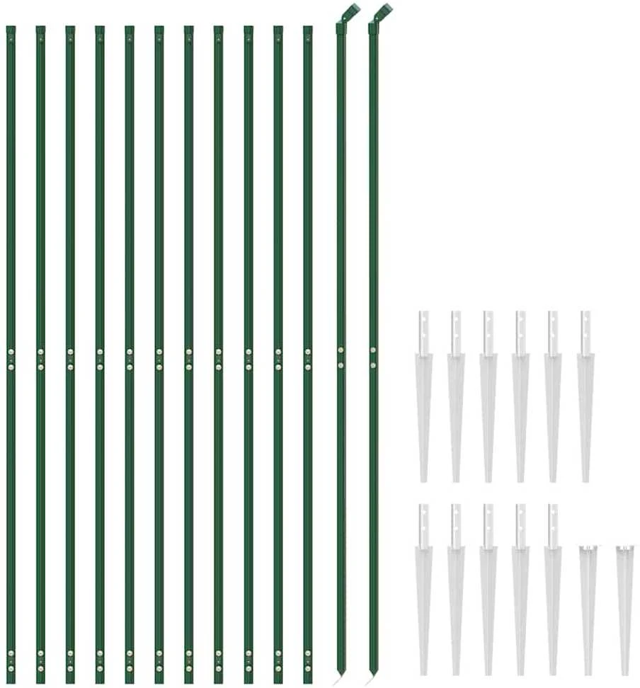 Vielinė tinklinė tvora su smaigais, žalios spalvos, 2,2x25m