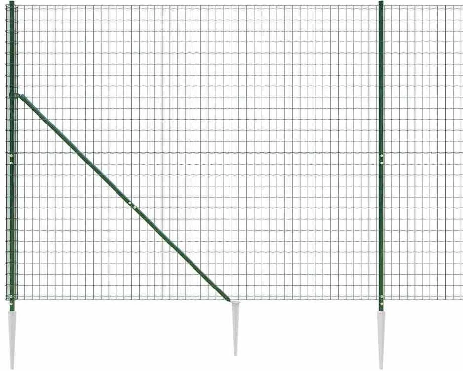 Vielinė tinklinė tvora su smaigais, žalios spalvos, 2x25m