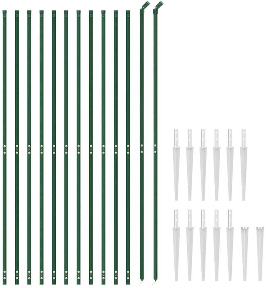Vielinė tinklinė tvora su smaigais, žalios spalvos, 2x25m