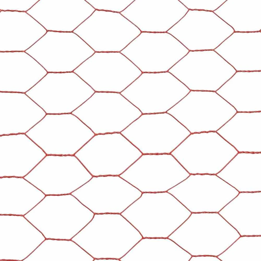 Vielos tinklas su PVC danga, raudonas, 25x1m