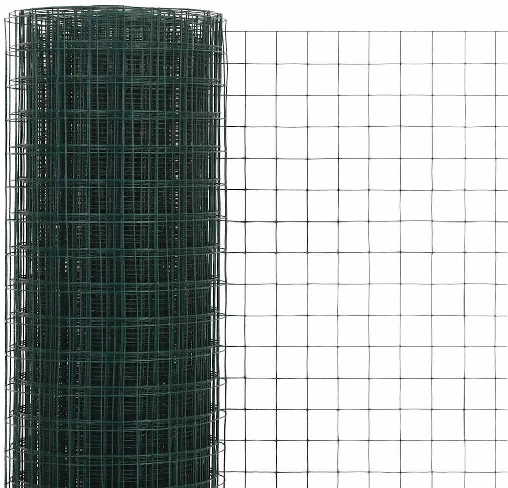 Vielos tinklas su PVC danga, žalias, 10x0,5m