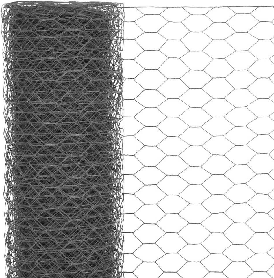 Vielos tinklas viščiukų aptvarui su PVC danga, pilkas, 25x0,5m