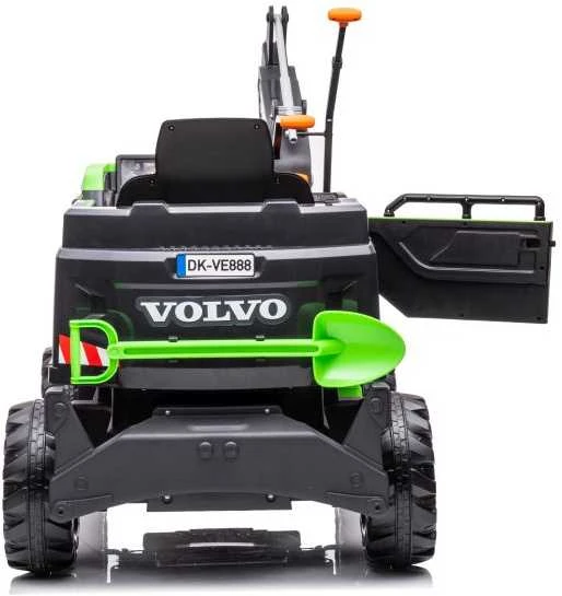 Lean Cars Vienvietis akumuliatorinis eskavatorius vaikams Volvo DK-VE888 Lean Toys, žalias