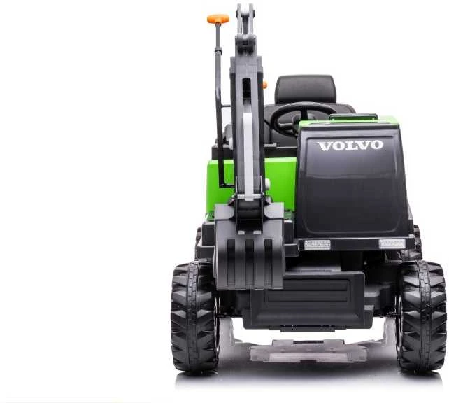 Lean Cars Vienvietis akumuliatorinis eskavatorius vaikams Volvo DK-VE888 Lean Toys, žalias
