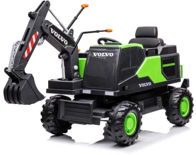 Lean Cars Vienvietis akumuliatorinis eskavatorius vaikams Volvo DK-VE888 Lean Toys, žalias