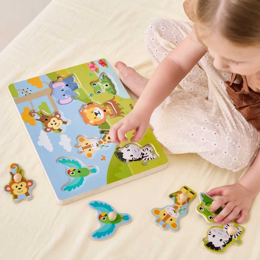 Viga Toys VIGA dėlionė Atpažink egzotinius gyvūnus