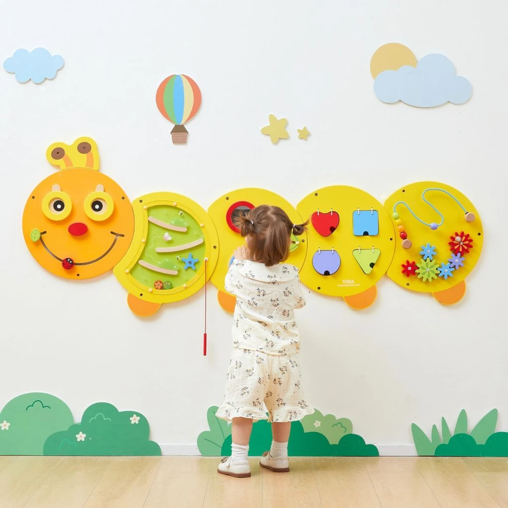 Viga Toys VIGA didelė medinė veiklos lenta Vikšras