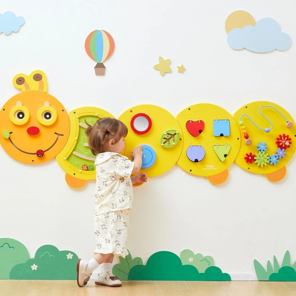 Viga Toys VIGA didelė medinė veiklos lenta Vikšras