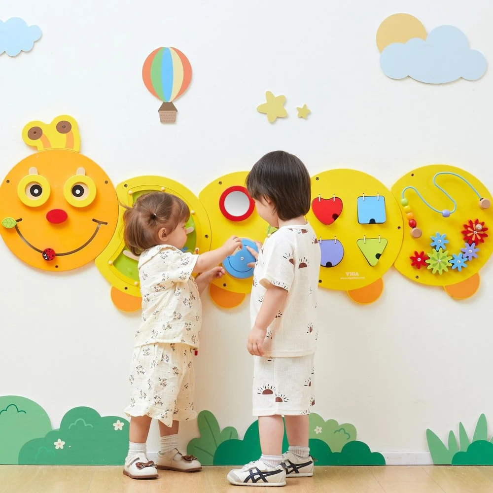 Viga Toys VIGA didelė medinė veiklos lenta Vikšras