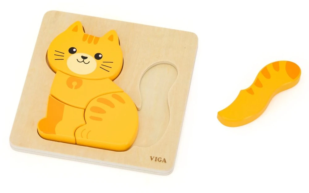Viga Toys VIGA medinė dėlionė Imbierinis kačiukas