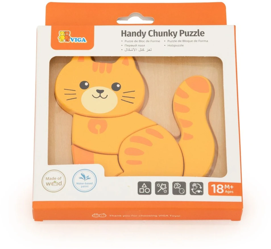 Viga Toys VIGA medinė dėlionė Imbierinis kačiukas