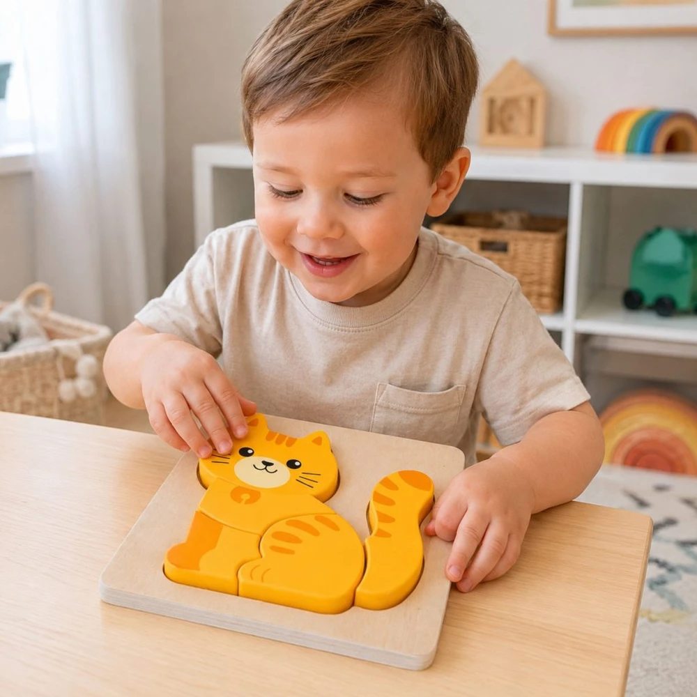 Viga Toys VIGA medinė dėlionė Imbierinis kačiukas