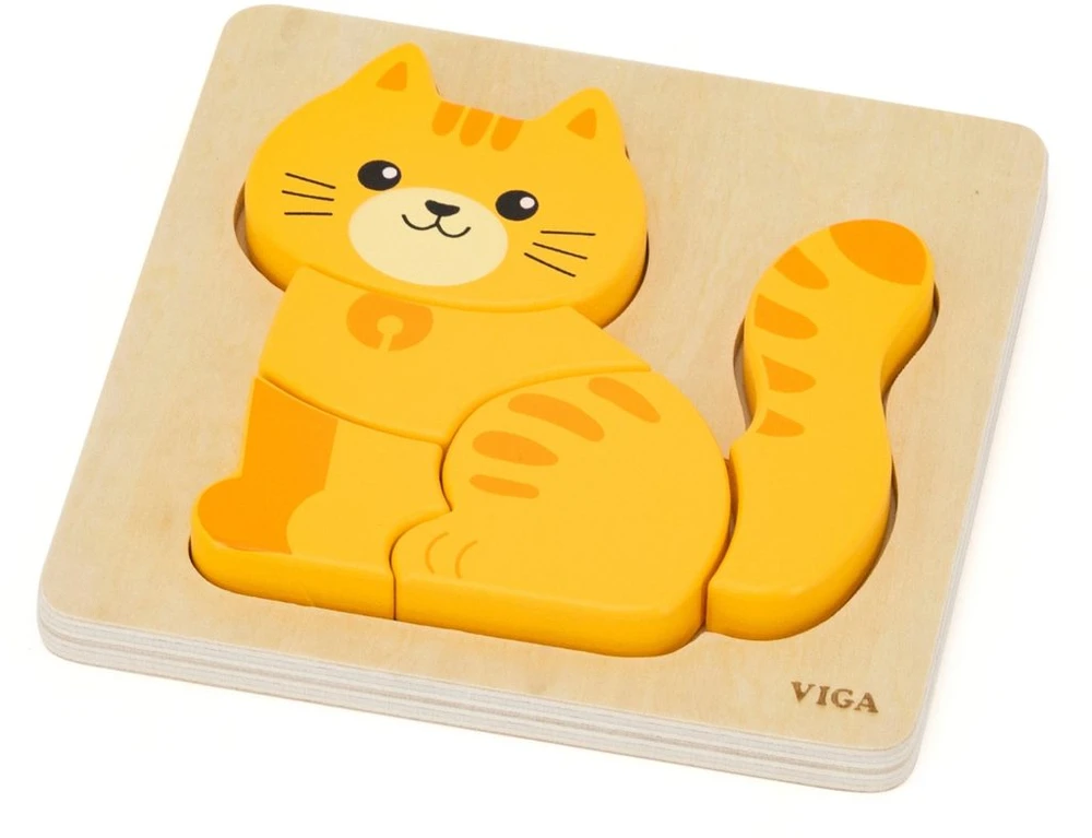 Viga Toys VIGA medinė dėlionė Imbierinis kačiukas