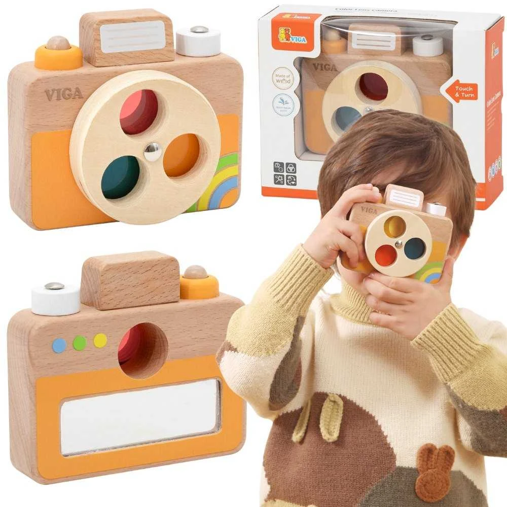 Viga Toys VIGA medinė kamera Spalvos ir garsas
