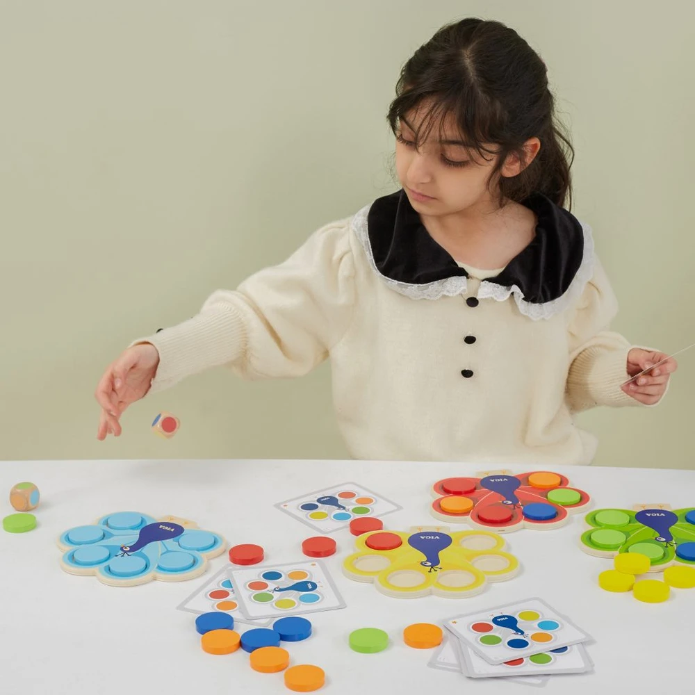VIGA Medinė žaislas Sudėk spalvas Nandų uodegos Montessori