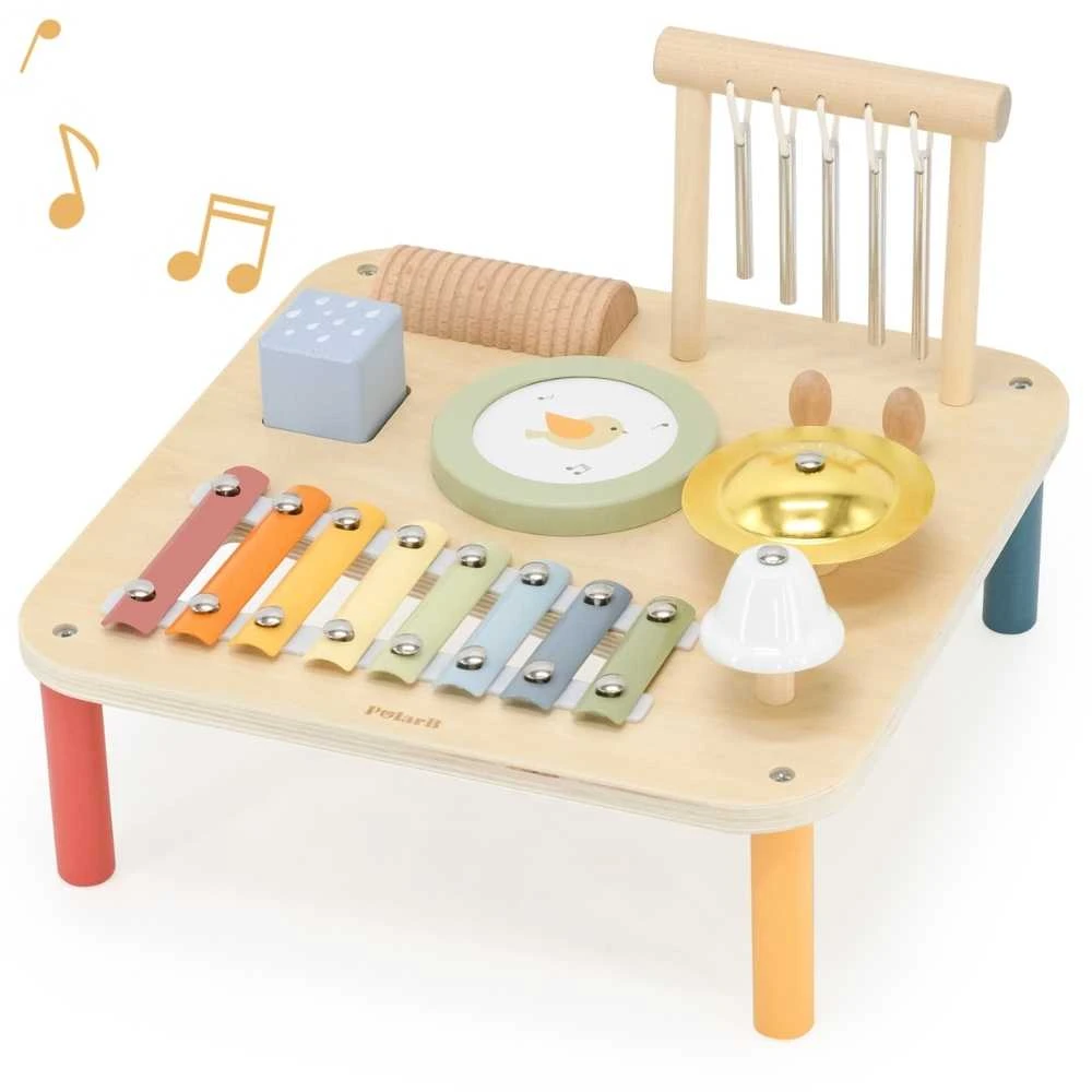Viga medinis edukacinis muzikinis sensorinis stalas 7 in 1