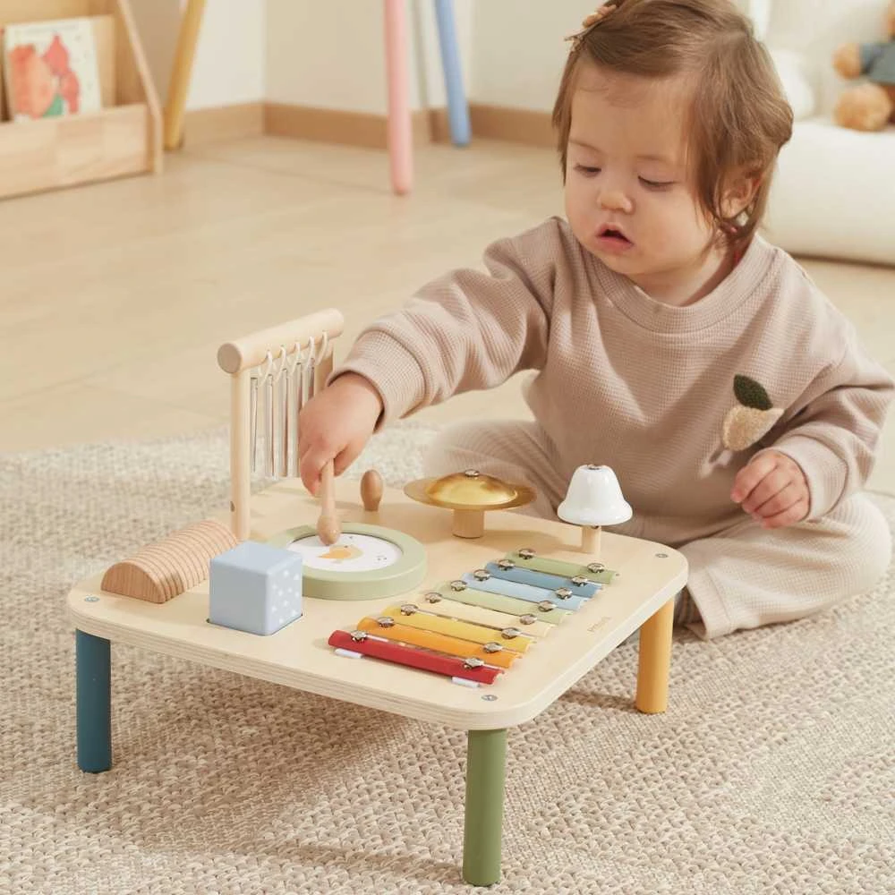 Viga medinis edukacinis muzikinis sensorinis stalas 7 in 1