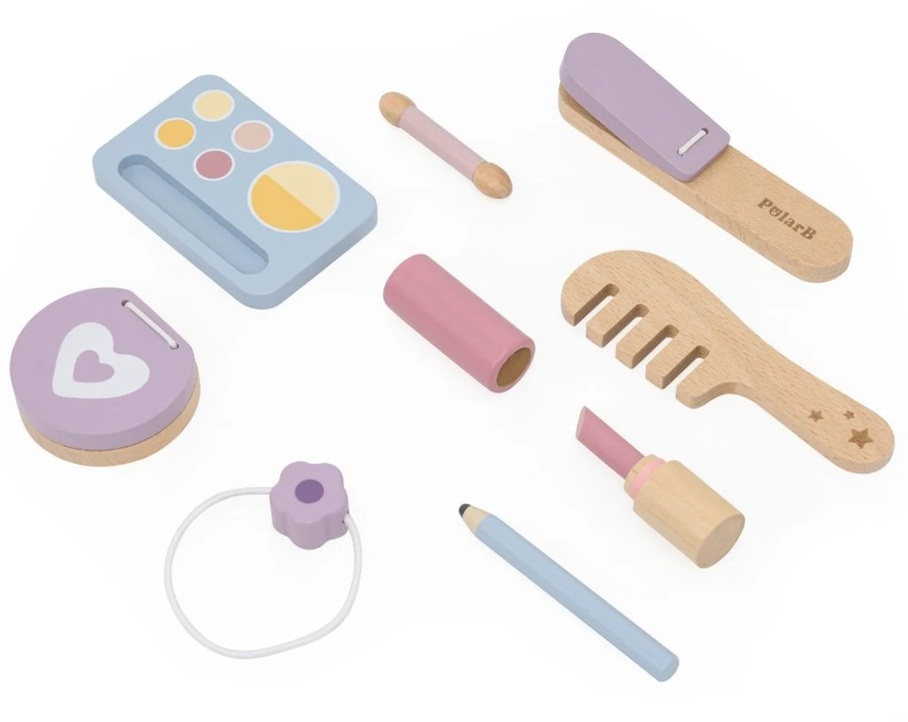 Viga Toys Viga Medinė Kosmetinė su Priedais Kūdikių Princesės Kampeliui