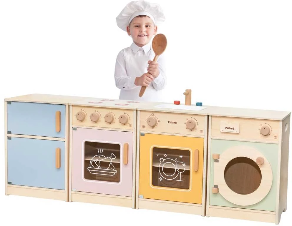 Viga Toys VIGA PolarB didelis medinis virtuvės rinkinys XL