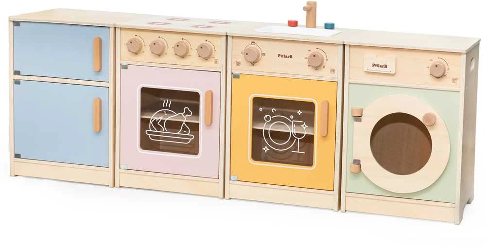 Viga Toys VIGA PolarB didelis medinis virtuvės rinkinys XL