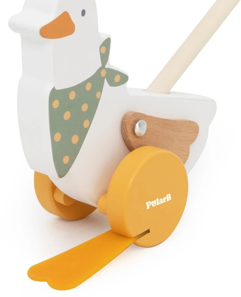 Viga Toys VIGA PolarB medinė žąsis ant pagaliuko vaikams nuo 12 mėn.