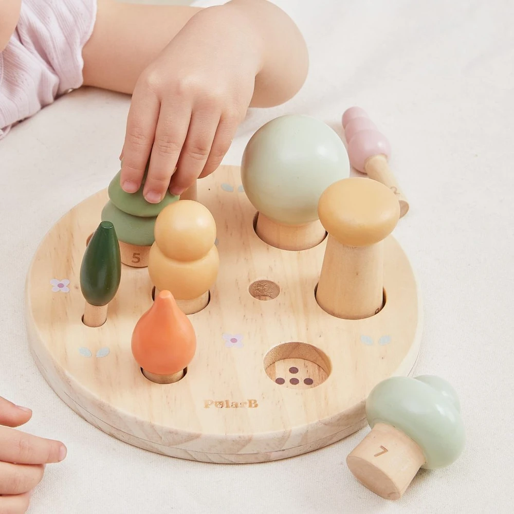 Viga Toys VIGA POLARB medinis dėlionės rūšiuoklis Miško medžiai mokymasis skaičiuoti 1-9 18+