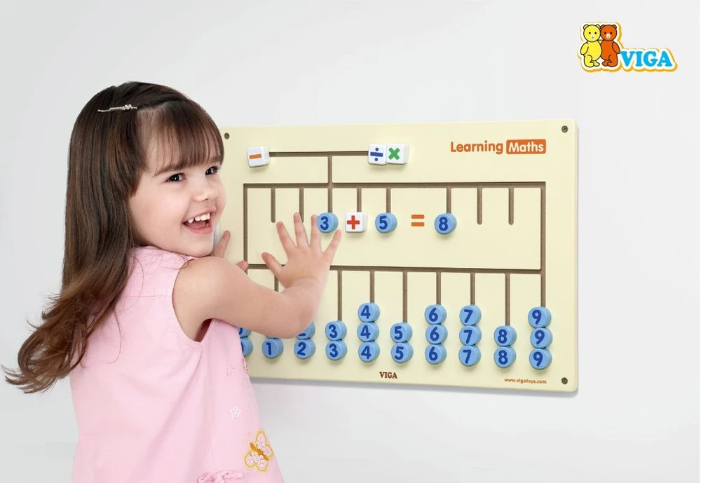 VIGA Sensoryinė lentelė mokymuisi skaičiuoti Montessori, FSC sertifikatas