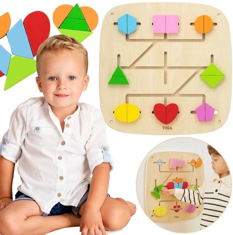 Viga Toys VIGA sieninė veiklos panelė su 16 judančių elementų
