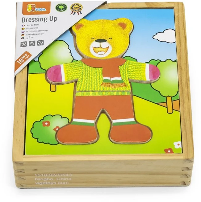Dėlionė Viga Toys „Viga Wooden Puzzle“ edukacinis galvosūkis su meškiuku