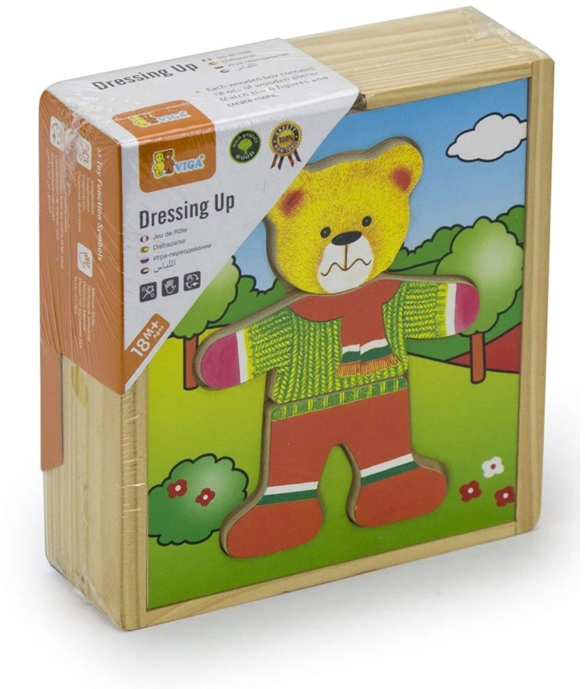 Dėlionė Viga Toys „Viga Wooden Puzzle“ edukacinis galvosūkis su meškiuku