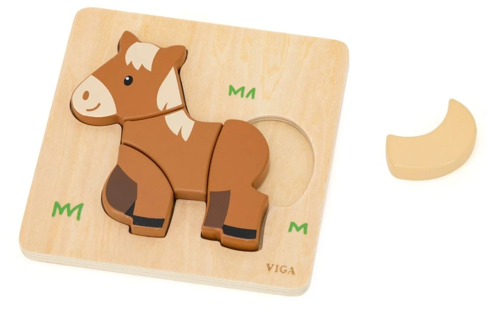 Viga Toys medinė dėlionė Mano draugas arkliukas