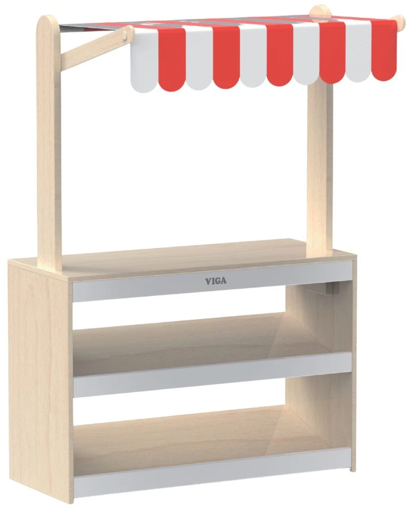 Viga Toys žaislinė parduotuvė medinė raudona balta