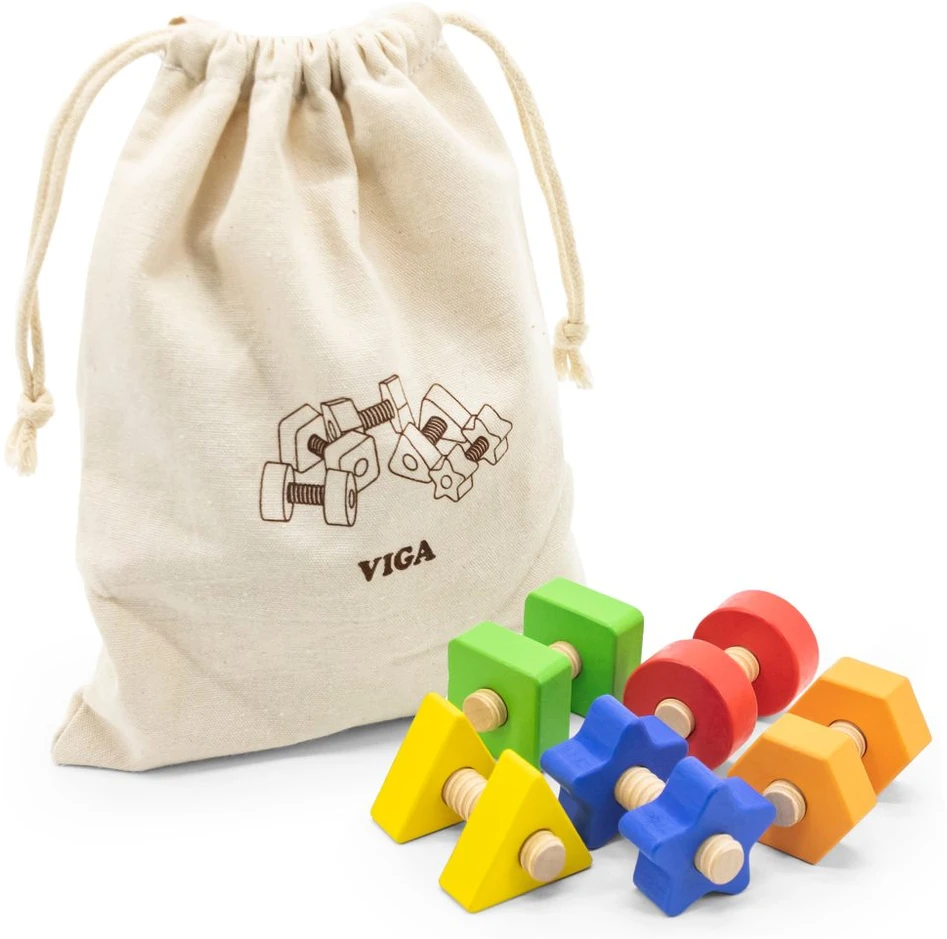 Viga Toys Veržlės ir varžtai“, VIGA rankų miklumą lavinantis žaislas