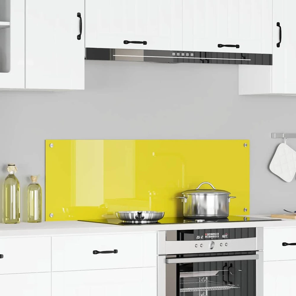 Virtuvės atbraila Geltona 120 x 40 cm grūdintas stiklas