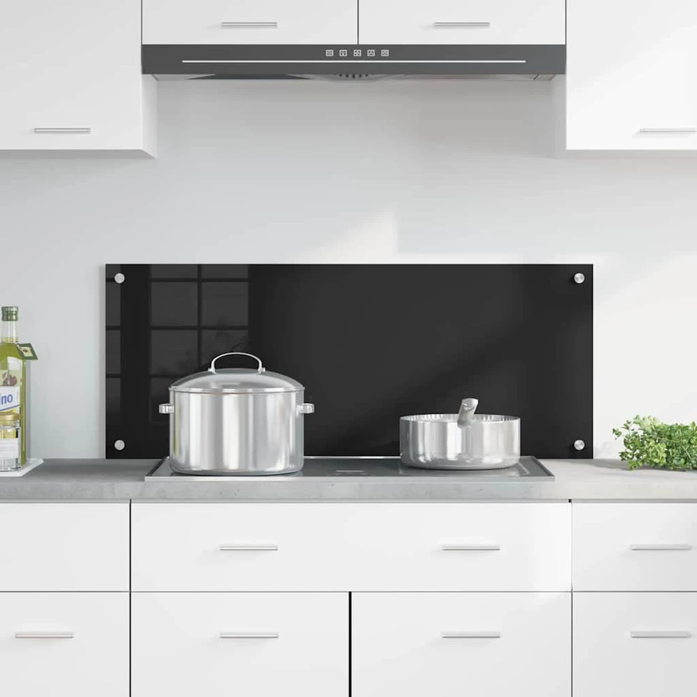 Virtuvės atbraila Juoda 100 x 40 cm grūdintas stiklas